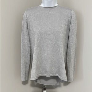 Silver Metallic Top with Low Cut Back